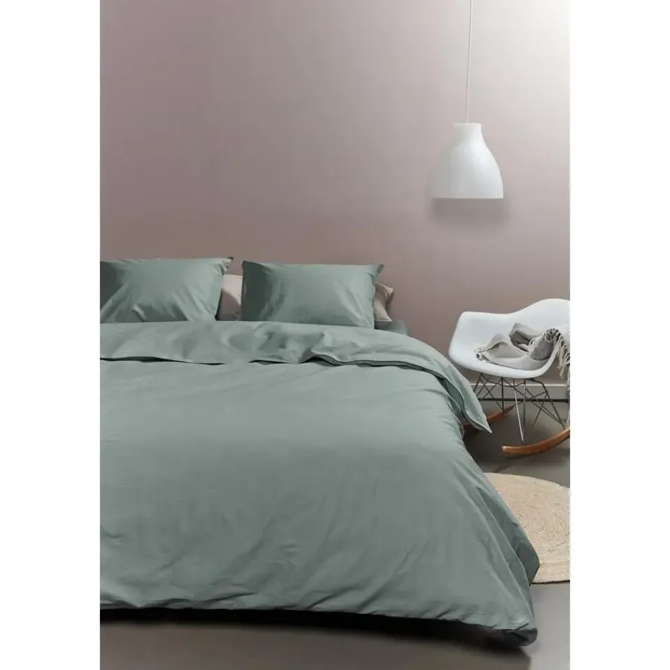 Ambiante Cotton Uni dekbedovertrek - 240x200/220 - Groen Outlet