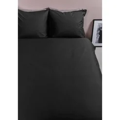 Ambiante Cotton Uni dekbedovertrek - 140x200/220 - Zwart Discount