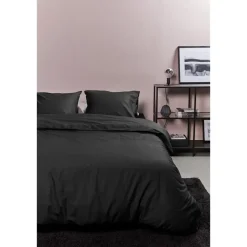 Ambiante Cotton Uni dekbedovertrek - 140x200/220 - Zwart Discount