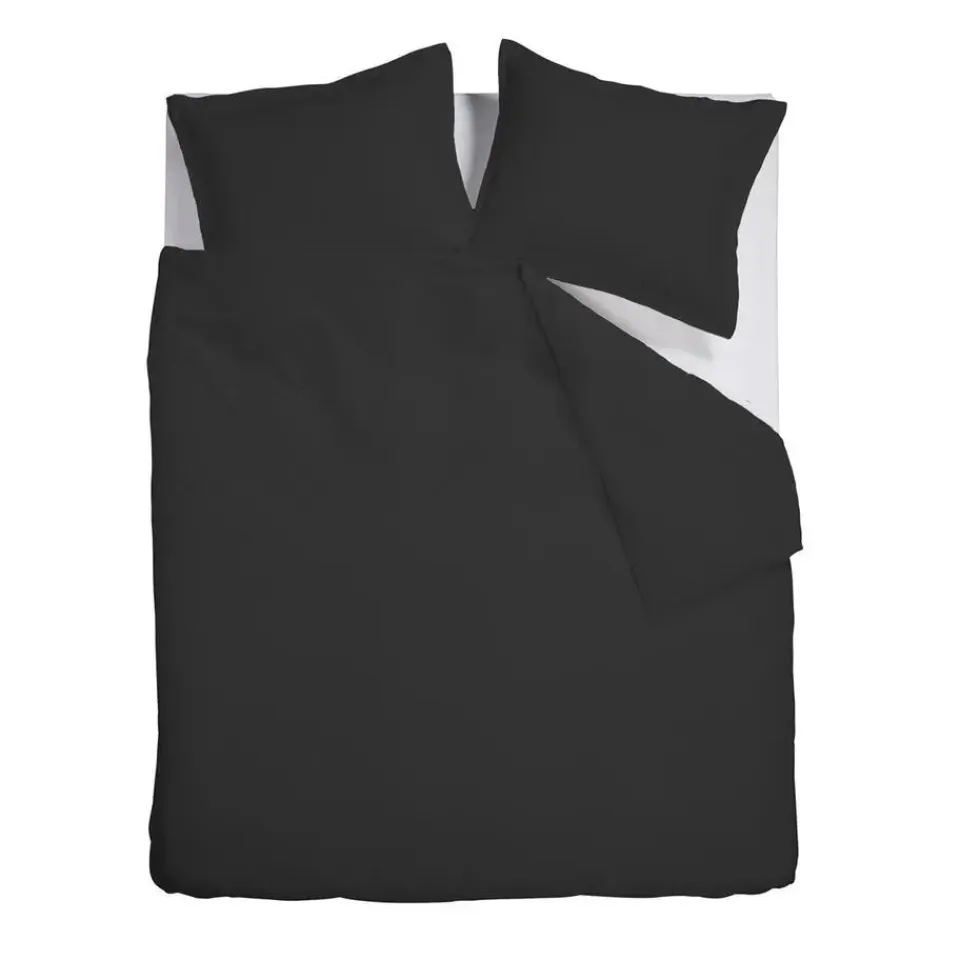 Ambiante Satin Uni dekbedovertrek - 200x200/220 - Zwart Sale