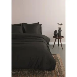Ambiante Satin Uni dekbedovertrek - 200x200/220 - Zwart Sale