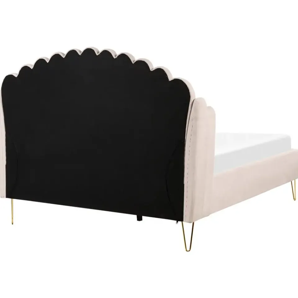 Beliani AMBILLOU - Bed - Lichtbeige - 140 x 200 cm - Polyester