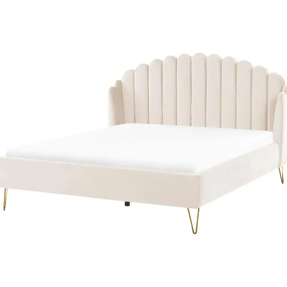 Beliani AMBILLOU - Tweepersoonsbed - Goud - 180 x 200 cm - Fluweel Discount