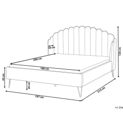 Beliani AMBILLOU - Tweepersoonsbed - Goud - 180 x 200 cm - Fluweel Discount