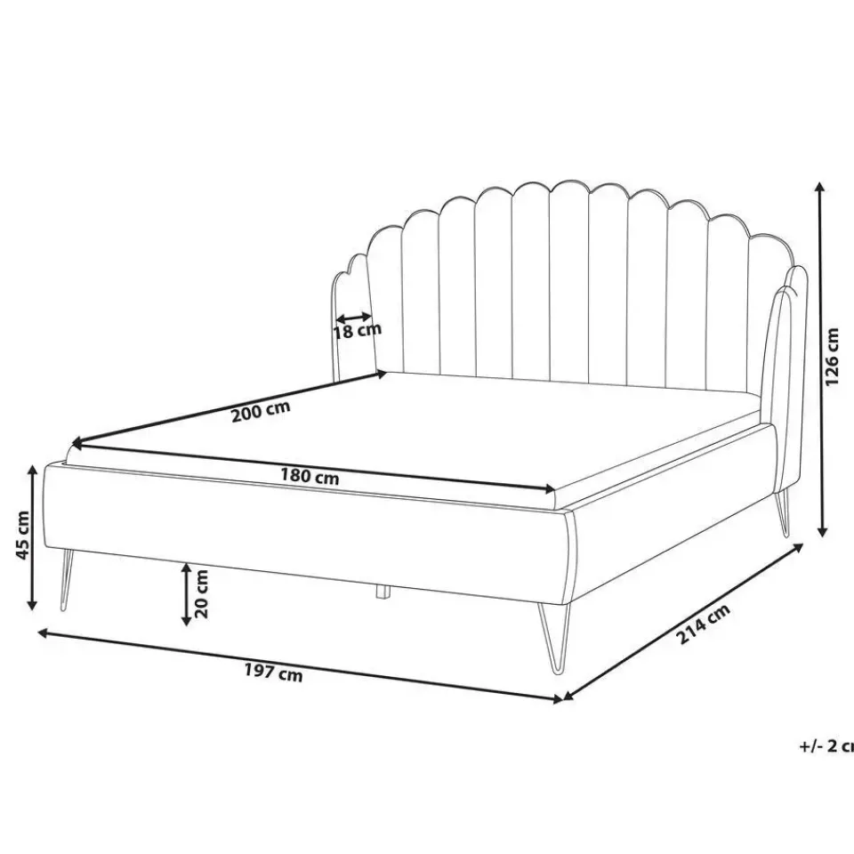 Beliani AMBILLOU - Tweepersoonsbed - Goud - 180 x 200 cm - Fluweel Discount