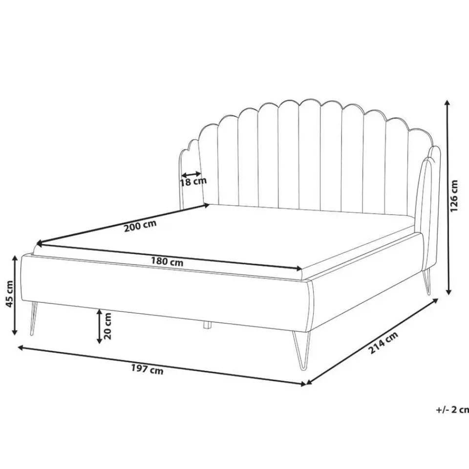 Beliani AMBILLOU - Tweepersoonsbed - Goud - 180 x 200 cm - Fluweel Discount