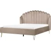 Beliani AMBILLOU - Tweepersoonsbed - Taupe - 160 x 200 cm - Fluweel