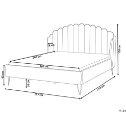 Beliani AMBILLOU - Tweepersoonsbed - Taupe - 160 x 200 cm - Fluweel