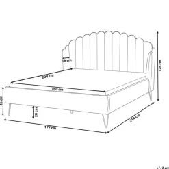 Beliani AMBILLOU - Tweepersoonsbed - Taupe - 160 x 200 cm - Fluweel