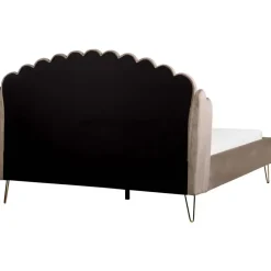 Beliani AMBILLOU - Tweepersoonsbed - Taupe - 160 x 200 cm - Fluweel