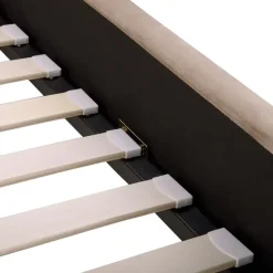 Beliani AMBILLOU - Tweepersoonsbed - Taupe - 160 x 200 cm - Fluweel