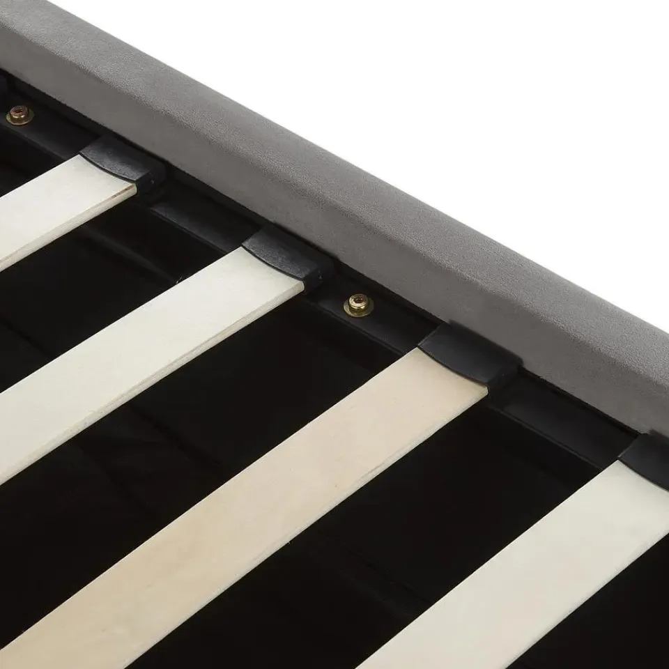 Beliani AMIENS - Bed met opbergruimte - Grijs - 160 x 200 cm - Fluweel New