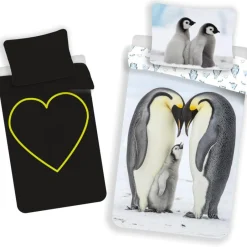 Animal Pictures Dekbedovertrek Pinguin Glow in the Dark - 140 x 200 cm - Katoen Discount