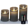 Anna's Collection LED kaarsen - 3x - grijs Online