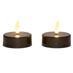 Anna's Collection Jumbo theelichten - 2x - zwart - 6 x 4,5 cm Sale