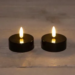 Anna's Collection Jumbo theelichten - 2x - zwart - 6 x 4,5 cm Sale