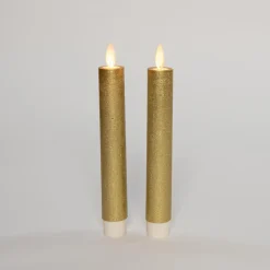 Anna's Collection LED dinerkaarsen - 2x - goud - 18 cm Outlet