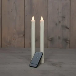 Anna's Collection LED Dinerkaarsen - 2x stuks - ivoor - 24 cm Outlet