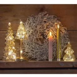 Anna's Collection LED dinerkaarsen - 2x st - lichtroze - 18 cm