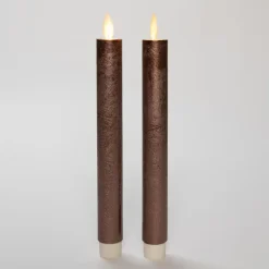 Anna's Collection LED dinerkaarsen - 2x - brons - 23 cm Online