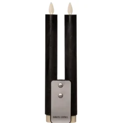 Anna's Collection LED dinerkaarsen - zwart - 2x - 23 cm Sale