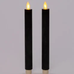 Anna's Collection LED dinerkaarsen - zwart - 2x - 23 cm Sale