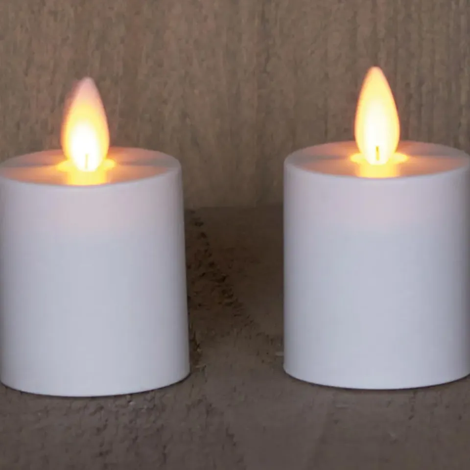 Anna's Collection LED kaarsen - 2x - wit - H8 cm - bewegende vlam Sale