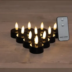 Anna's Collection LED waxinelichtjes - 10x -zwart -3,5 x 1,5 cm New