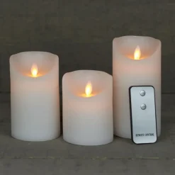 Anna's Collection Stompkaarsen - 3x - wit - LED kaarsen Clearance