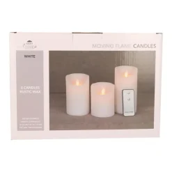 Anna's Collection Stompkaarsen - 3x - wit - LED kaarsen Clearance