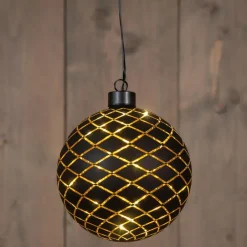 Anna's Collection Verlichte kerstbal - goud - D12 cm - 10 LED New