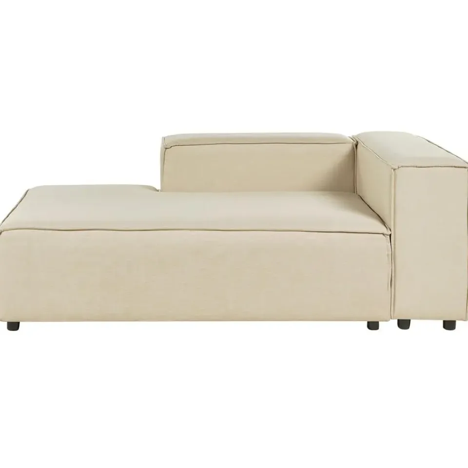 Beliani APRICA - Chaise longue - Beige - Rechterzijde - Linnen Best