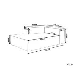 Beliani APRICA - Chaise longue - Beige - Rechterzijde - Linnen Best