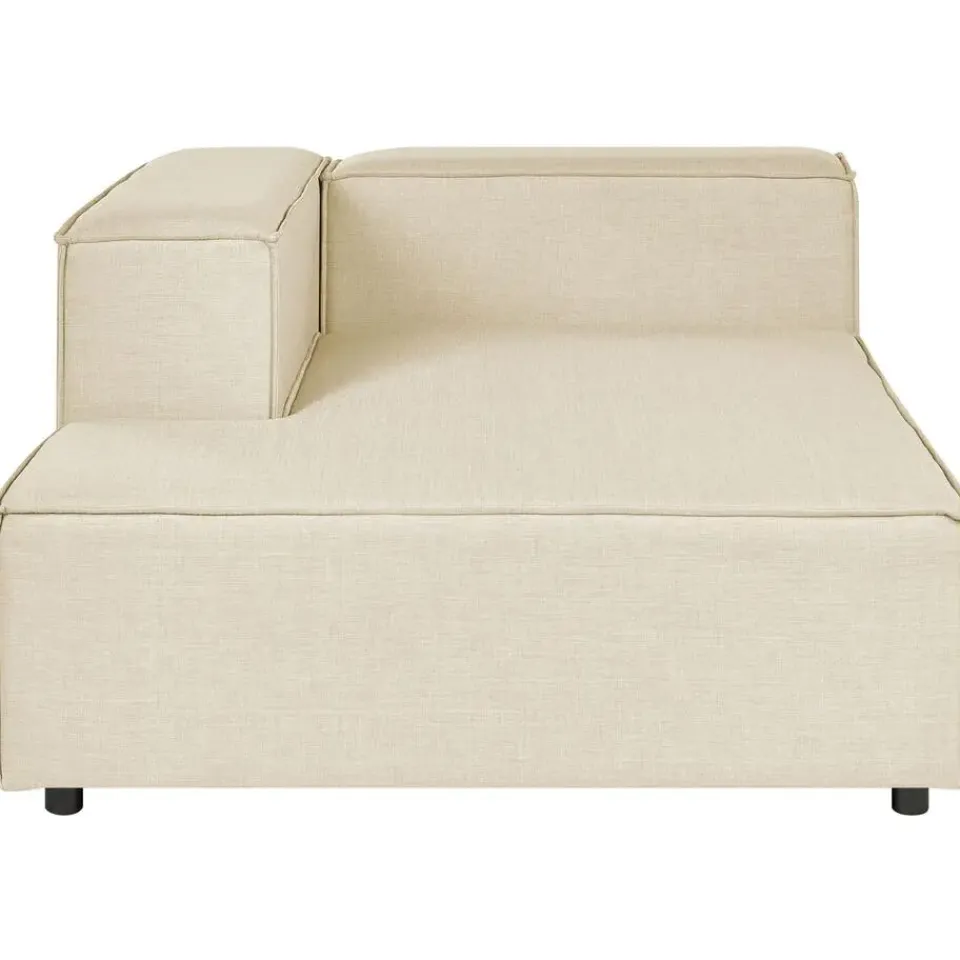 Beliani APRICA - Chaise longue - Beige - Rechterzijde - Linnen Best