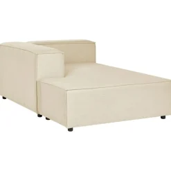 Beliani APRICA - Chaise longue - Beige - Rechterzijde - Linnen Best