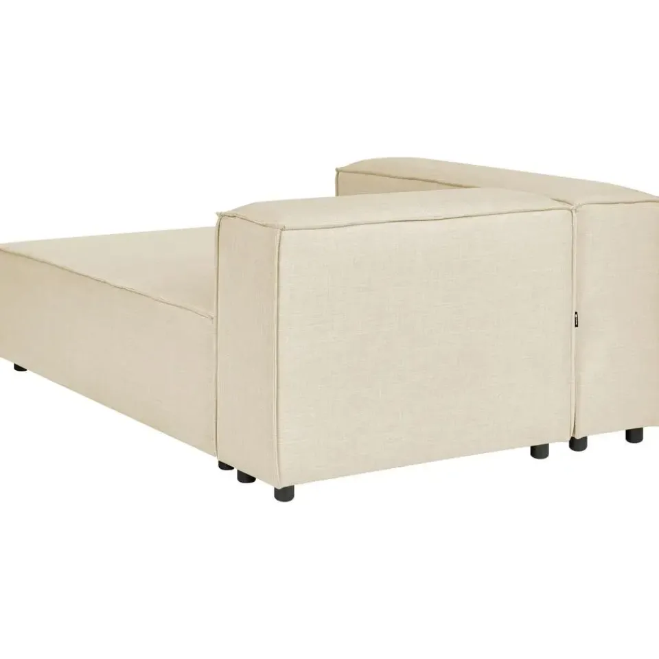 Beliani APRICA - Chaise longue - Beige - Rechterzijde - Linnen Best
