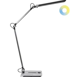 Leen Bakker AQUILA - Bureaulamp LED - Zilver - Synthetisch materiaal Discount