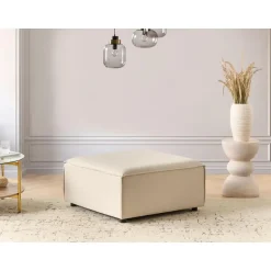 Leen Bakker ARDAL - Ottomaan - Beige - Polyester Hot