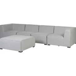 Beliani AREZZO - Tuinbank voor 4 - Lichtgrijs - Polyester Clearance