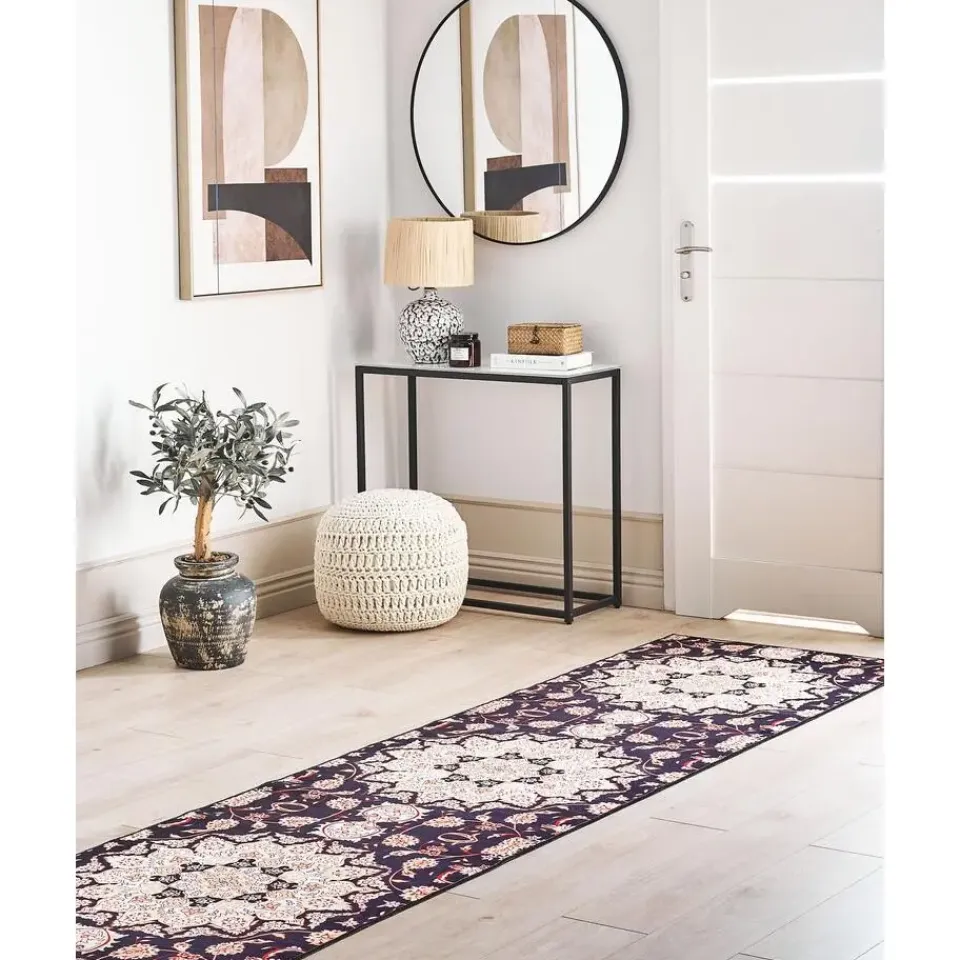 Beliani ARITAS - Loper tapijt - Zwart/Beige - 80 x 300 cm - Polyester Discount