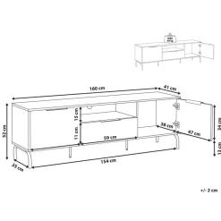 Beliani ARKLEY - TV-meubel - Zwart - Vezelplaat Discount