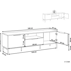 Beliani ARKLEY - TV-meubel - Zwart - Vezelplaat Discount