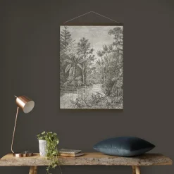 Art for the Home Hangende Poster Linnen 80x60cm - Jungle Sepia New