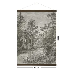 Art for the Home Hangende Poster Linnen 80x60cm - Jungle Sepia New