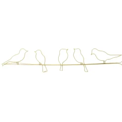 Art for the Home Metal Art Vogels op draad goud 60x12,5cm Outlet