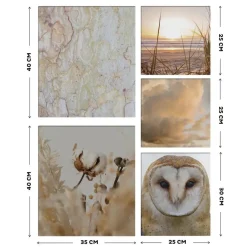 Art for the Home Natuur Canvas Set van 5 80x60 cm New