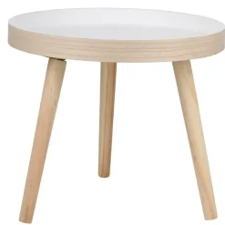 Arti Casa Bijzettafel - plantverhoger - wit - hout - 40 x 36 cm