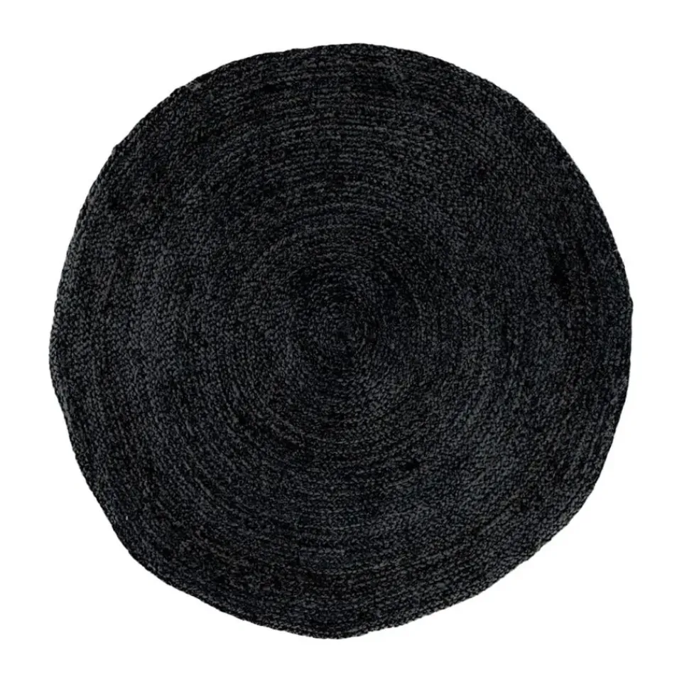 Leen Bakker Artichok Milou Jute Vloerkleed Ø 180 cm - Donkergrijs Clearance