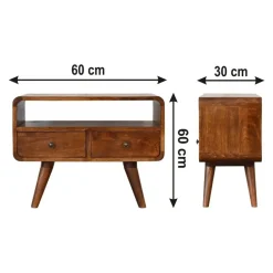 Artisan Furniture Solid hout Kastanje Gebogen TV meubel Sale