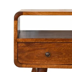 Artisan Furniture Solid hout Kastanje Gebogen TV meubel Sale